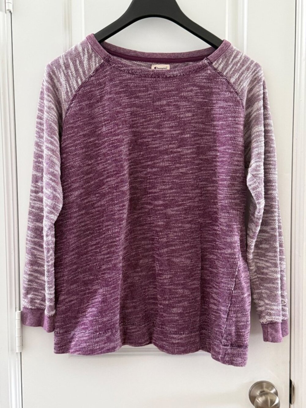 Champion Womens Purple Heathered Long Sleeve Pullover Sweatshirt Size XL - Picture 2 of 5
